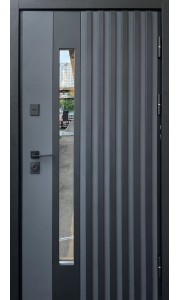 Двері Форт серия Premium модель НИЦА металл 7016/МДФ белый мат 