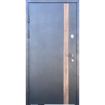 Двери входные REDFORT Оптима плюс Металл/Мдф Лофт RAL 9803+ спил дерева коньячний