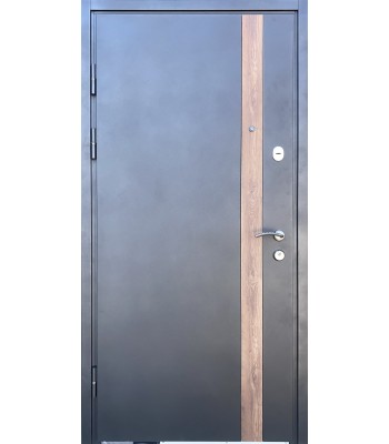 Двері вхідні REDFORT Оптима плюс Метал/МДФ Лофт RAL 9803+ спил дерева коньячний