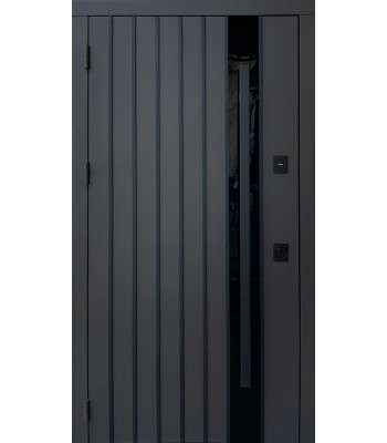 Двері Qdoors серія Стріт АРТ RAL8019/дуб темний