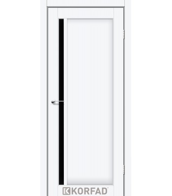 Двері міжкімнатні KORFAD ORISTANO OR-06 білий перламутр чорне скло