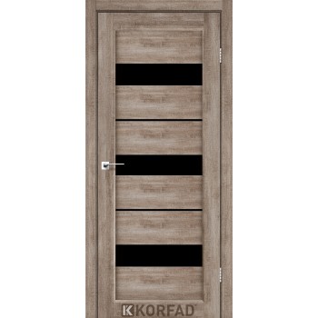 Двері міжкімнатні KORFAD Porto PR-12 еш-вайт чорне скло