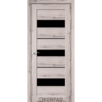 Міжкімнатні двері KORFAD Porto PR-12 дуб нордик чорне скло
