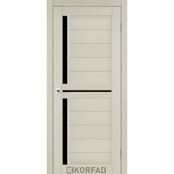 Межкомнатная дверь KORFAD SCALEA SC-04 дуб беленый черное стекло