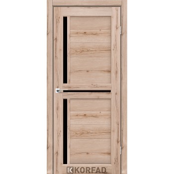 Межкомнатная дверь KORFAD SCALEA SC-04 тобак черное стекло