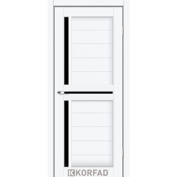 Межкомнатная дверь KORFAD SCALEA SC-04 ясень белый черное стекло