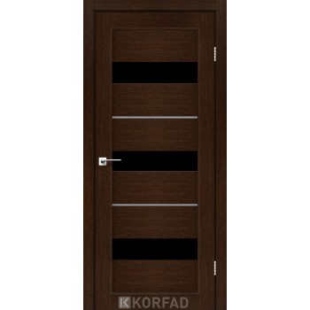 Двері міжкімнатні KORFAD Porto Deluxe PD-12 венге чорне скло