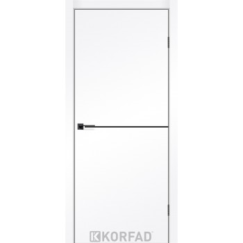 Двері міжкімнатні KORFAD DLP-01 Super PET білий мат + декор чорний