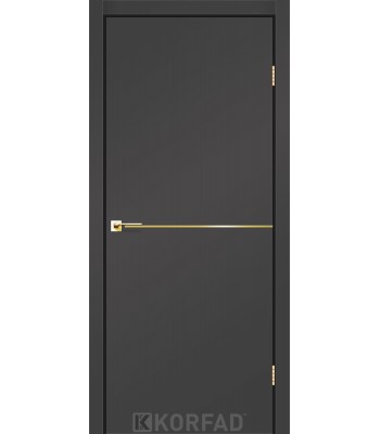 Дверь межкомнатная KORFAD DLP-01 Super PET антрацит + декор gold