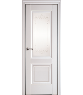 Міжкімнатні двері "Імідж" G 600, колір білий матовий з малюнком Р2