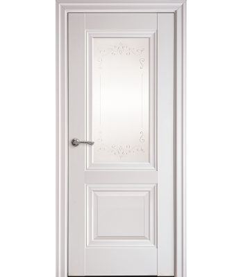 Міжкімнатні двері "Імідж" G 800, колір білий матовий з малюнком Р2
