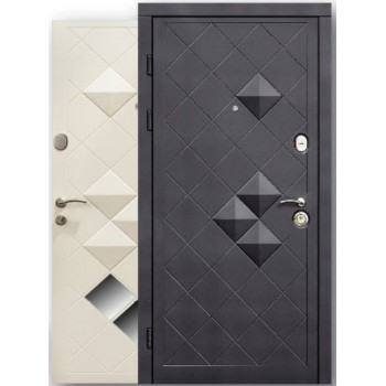 Двері "Steelguard" MAXIMA Luxor чорний софт/білий шовк