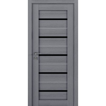 Двері Rodos Modern Lazio каштан сірий напівскло чорне