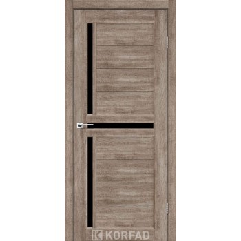 Міжкімнатні двері KORFAD SCALEA SC-04 еш вайт чорне скло