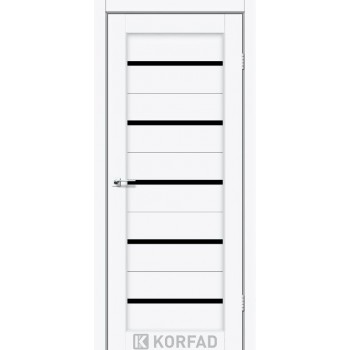 Двері міжкімнатні KORFAD Porto PR-02 ясен білий чорне скло