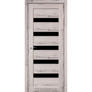 Межкомнатная дверь KORFAD Porto PR-03 дуб нордик черное стекло