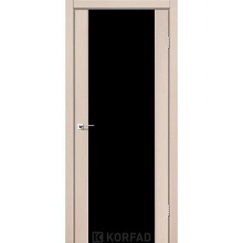 Межкомнатная дверь KORFAD SANREMO SR-01 дуб белый черное стекло