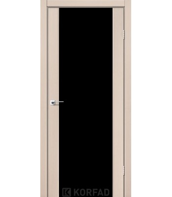 Міжкімнатні двері KORFAD SANREMO SR-01 дуб білий чорне скло