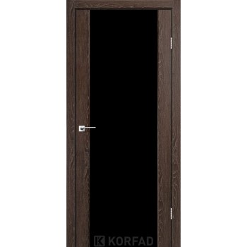 Дверь KORFAD SANREMO SR-01 дуб марсала черное стекло