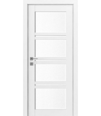 Дверь Rodos Modern Quadro каштан белый стекло Сатин